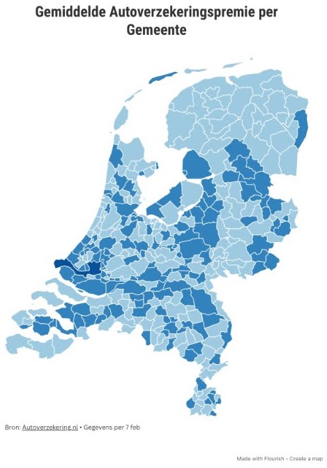 Autoverzekering per gemeente